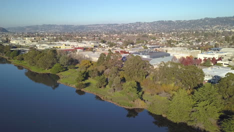 Aerial-drone-shot-over-Berkeley,-San-Francisco