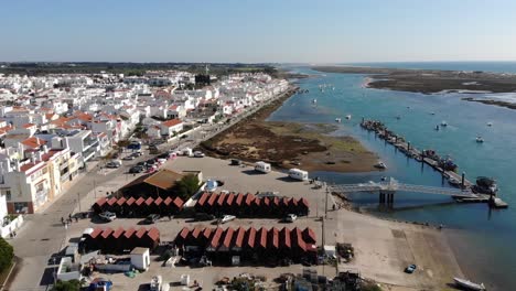 Aerial-View-of-Cabanas-de-Tavira-in-Algarve