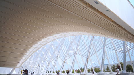 Footage-of-Arc-at-OAKA-stadium-made-by-Calatrava-for-Athens-Olympic-games