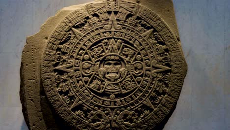 Ancient-prehispanic-aztec-calendar-inside-the-Mexico-City-Anthropology-Museum