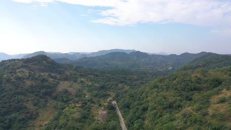 Aerial-Drone-View-Of-Aravalli-Mountain-Range-In-Rajasthan,-India