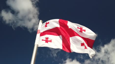 Slow-Motion-Georgian-Flag-blowing-on-a-windy-day