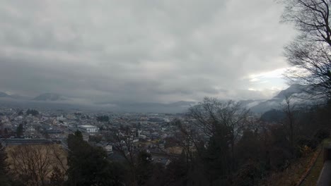 Vista-De-Ōno,-Fukui-Desde-La-Colina-De-Kameyama