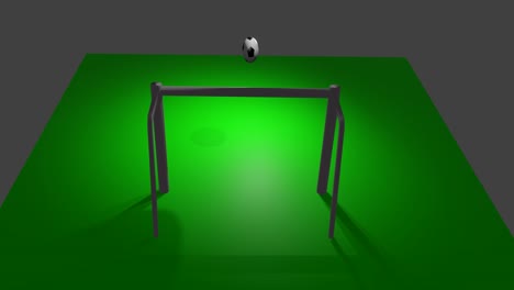 Konzeptionelle-3D-Animation-Eines-Fußballs,-Der-Auf-Dem-Feld-Hüpft