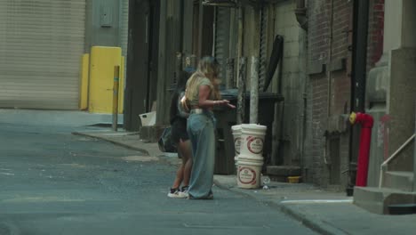 Two-Girls-Performing-a-Viral-TikTok-Dance-in-a-New-York-Alley