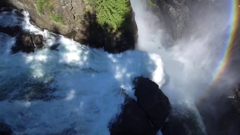 Aerial-Waterfall-Shot-in-4k-with-Rainbow