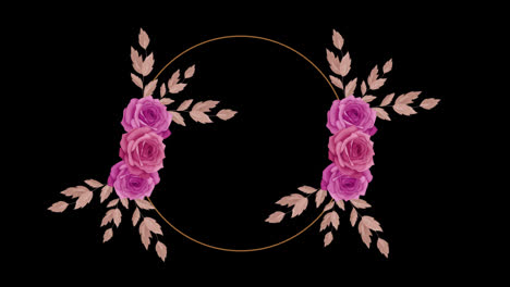 Wedding-decoration-flower-titles-copy-space-for-text-leaf-wreath-floral-Frame-animation-With-alpha-channel.