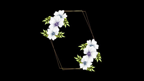 Wedding-decoration-flower-titles-copy-space-for-text-leaf-wreath-floral-Frame-animation-With-alpha-channel.