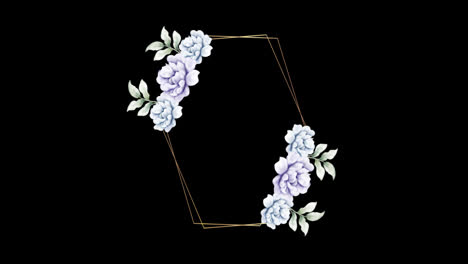 Wedding-decoration-flower-titles-copy-space-for-text-leaf-wreath-floral-Frame-animation-With-alpha-channel.