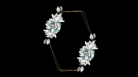 Wedding-decoration-flower-titles-copy-space-for-text-leaf-wreath-floral-Frame-animation-With-alpha-channel.