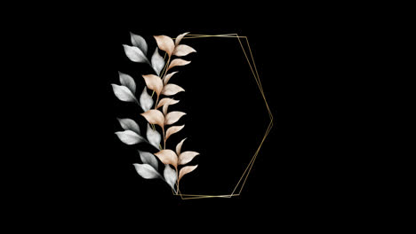 Wedding-decoration-flower-titles-copy-space-for-text-leaf-wreath-floral-Frame-animation-With-alpha-channel.