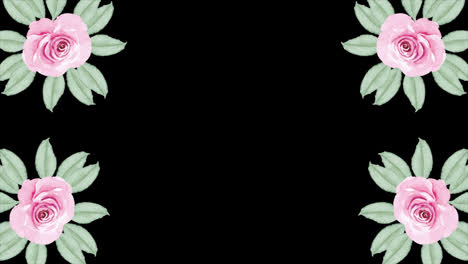 Wedding-decoration-flower-titles-copy-space-for-text-leaf-wreath-floral-Frame-animation-With-alpha-channel.