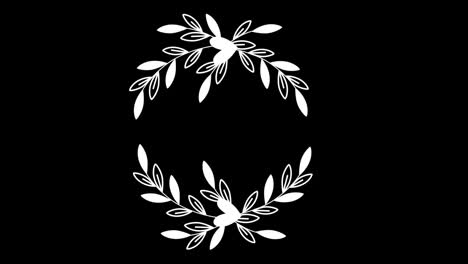 Wedding-decoration-flower-titles-copy-space-for-text-leaf-wreath-floral-Frame-animation-With-alpha-channel.