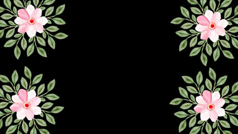 Wedding-decoration-flower-titles-copy-space-for-text-leaf-wreath-floral-Frame-animation-With-alpha-channel.