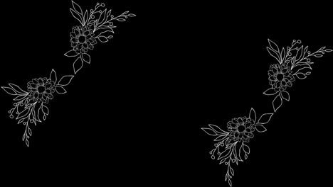 Wedding-decoration-flower-titles-copy-space-for-text-leaf-wreath-floral-Frame-animation-With-alpha-channel.