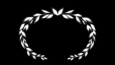 Wedding-decoration-flower-titles-copy-space-for-text-leaf-wreath-floral-Frame-animation-With-alpha-channel.