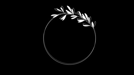 Wedding-decoration-flower-titles-copy-space-for-text-leaf-wreath-floral-Frame-animation-With-alpha-channel.