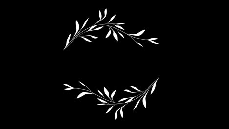 Wedding-decoration-flower-titles-copy-space-for-text-leaf-wreath-floral-Frame-animation-With-alpha-channel.