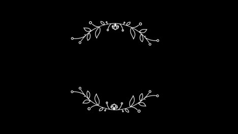 Wedding-decoration-flower-titles-copy-space-for-text-leaf-wreath-floral-Frame-animation-With-alpha-channel.