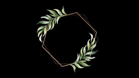 Wedding-decoration-flower-titles-copy-space-for-text-leaf-wreath-floral-Frame-animation-With-alpha-channel.