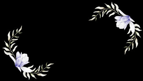 Wedding-decoration-flower-titles-copy-space-for-text-leaf-wreath-floral-Frame-animation-With-alpha-channel.