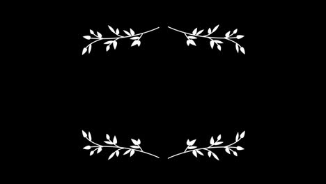 Wedding-decoration-flower-titles-copy-space-for-text-leaf-wreath-floral-Frame-animation-With-alpha-channel.