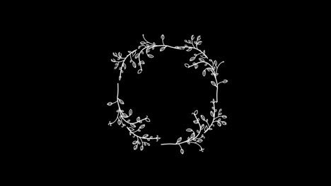 Wedding-decoration-flower-titles-copy-space-for-text-leaf-wreath-floral-Frame-animation-With-alpha-channel.