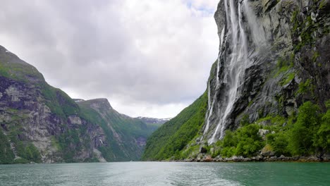 Geiranger-fjord,-waterfall-Seven-Sisters.-Beautiful-Nature-Norway-natural-landscape.