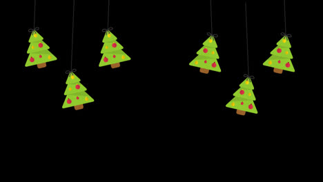 Weihnachtsbaum-Hängendes-Design-Element-Dekoration-Ornament-Kopie-Raum-Konzept-Schleifenanimation-Mit-Alphakanal