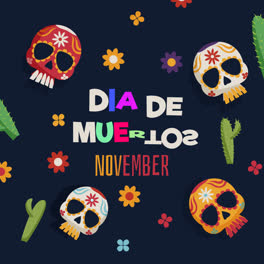 Una-Animación-De-Un-Fondo-Creativo-Del-Día-De-Muertos.