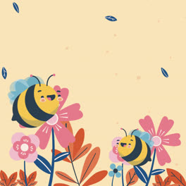 Una-Animación-De-Un-Lindo-Fondo-De-Pantalla-De-Escritorio-Con-Forma-De-Abeja-Infantil.