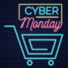 Eine-Animation-Eines-Cyber-Monday-Sale-Hintergrunds-Im-Neonstil