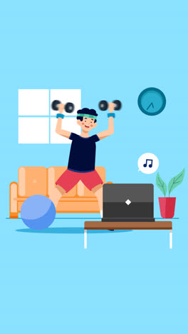 An-animation-of-a-Training-at-home-concept