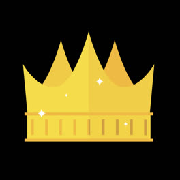 An-animation-of-a-Various-gold-crowns-in-flat-design