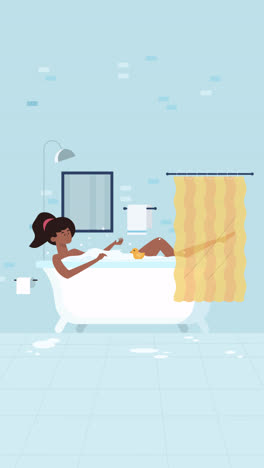 An-animation-of-a-Person-relaxing-in-bathtub-illustration