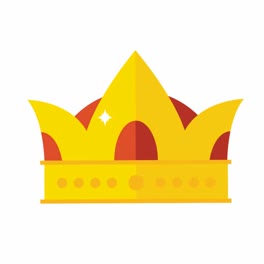 An-animation-of-a-Various-gold-crowns-in-flat-design