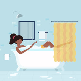 An-animation-of-a-Person-relaxing-in-bathtub-illustration