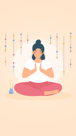 Una-Animación-De-Una-Ilustración-Orgánica-Plana-De-Personas-Meditando.