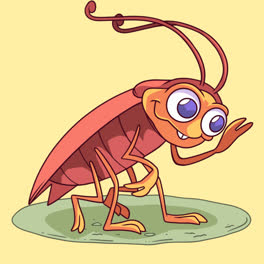 An-animation-of-a-Hand-drawn-roach-cartoon-illustration