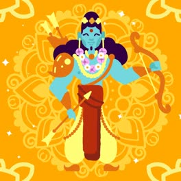 An-animation-of-a-Lord-rama-with-arrow-and-bow