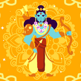 An-animation-of-a-Lord-rama-with-arrow-and-bow