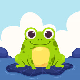 An-animation-of-a-Cartoon-cute-frog-illustration