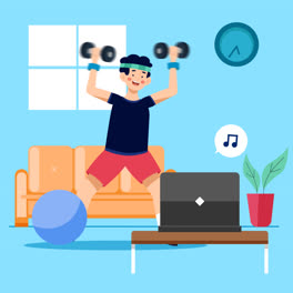 An-animation-of-a-Training-at-home-concept