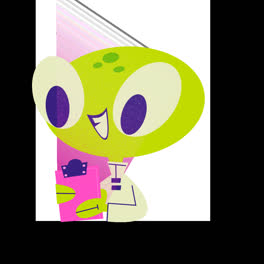 An-animation-of-a-Retro-cartoon-alien-stickers-collection