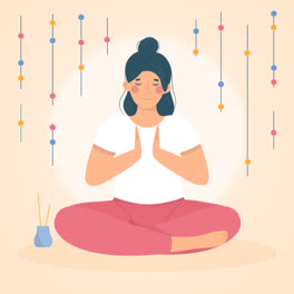 Una-Animación-De-Una-Ilustración-Orgánica-Plana-De-Personas-Meditando.