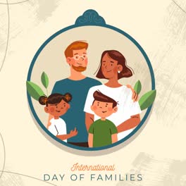 Eine-Animation-Einer-Organischen-Flachen-Illustration-Zum-Internationalen-Tag-Der-Familie