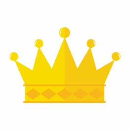 An-animation-of-a-Various-gold-crowns-in-flat-design