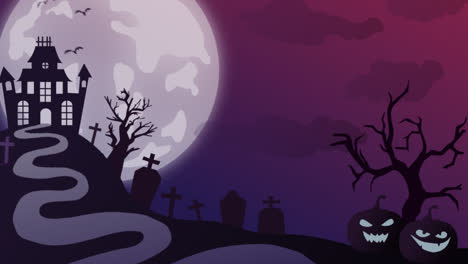 An-animation-of-a-Halloween-haunted-castle-illustration