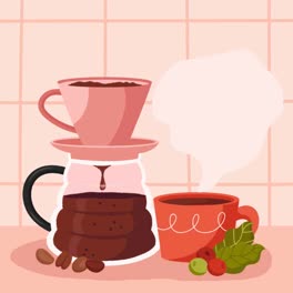 An-animation-of-a-Flat-illustration-for-international-coffee-day-celebration