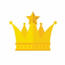 An-animation-of-a-Various-gold-crowns-in-flat-design